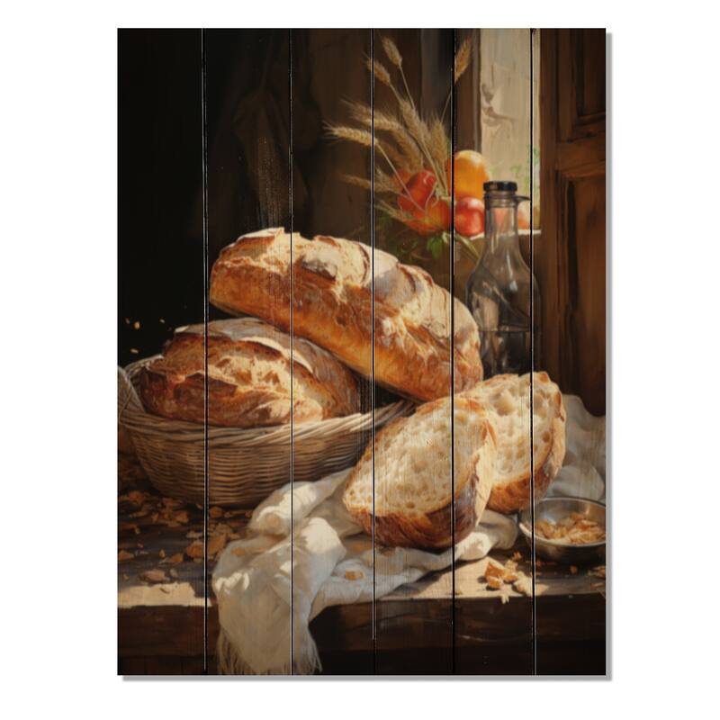 Designart "Food Breads A Rustic II" Food & Beverage Print on Natural